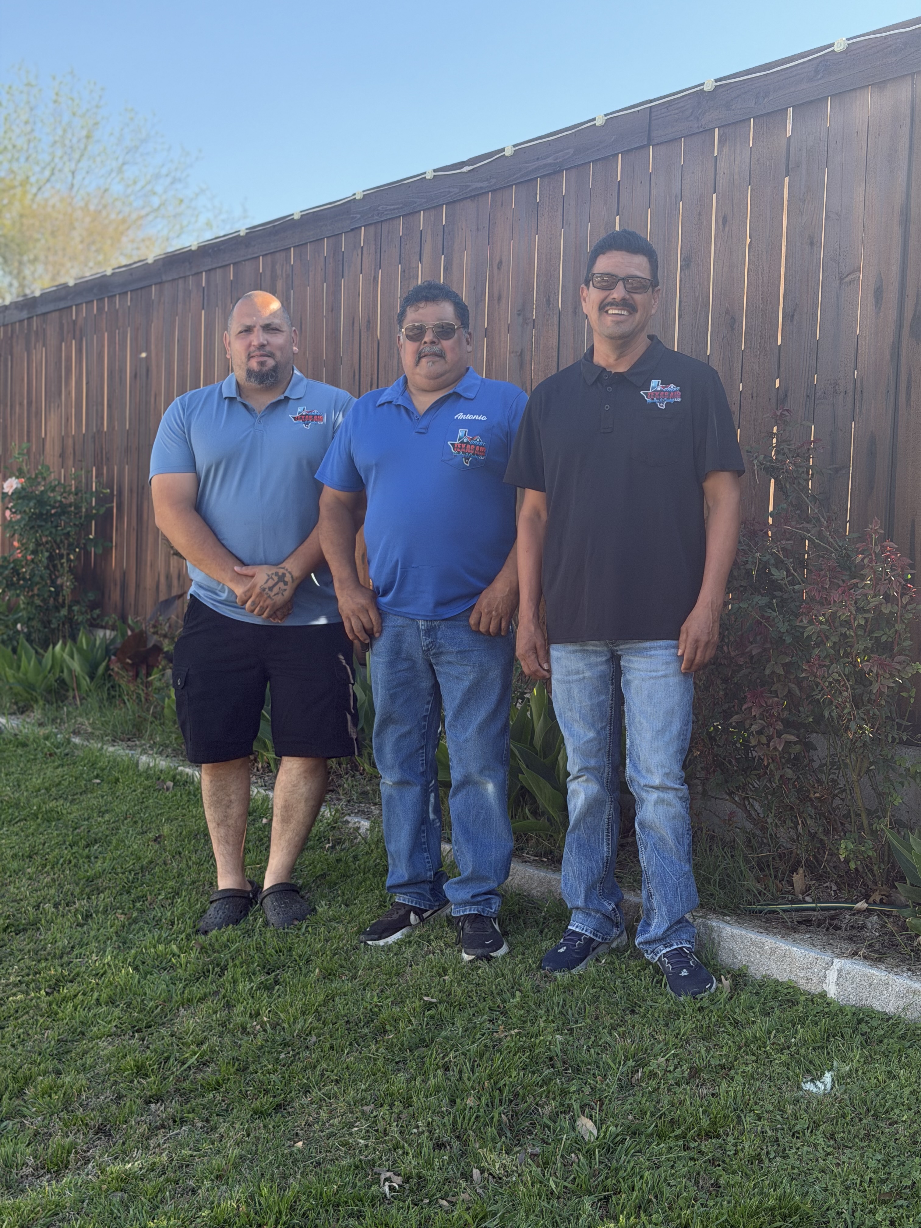 The Great Texas Air team — Manuel, Antonio, and Juan